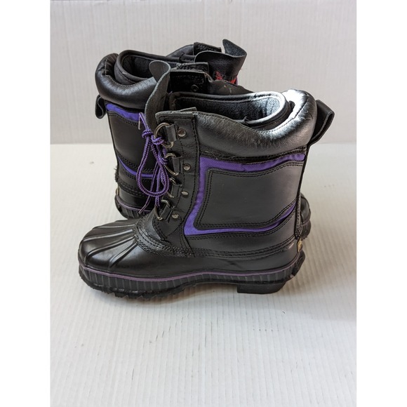Panda Thermolite Insulated Winter Boots YouSz 6 Black Purple - Picture 3 of 10